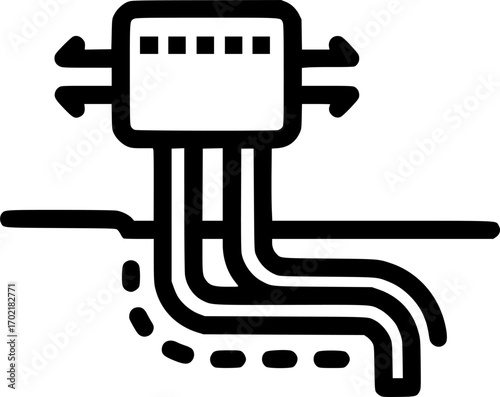 Ground source heat pump outline icon vector
