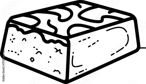 Halva block outline icon vector

