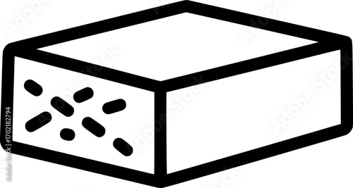 Halva block outline icon vector
