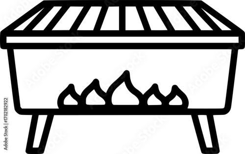 Mangal grill outline icon vector
