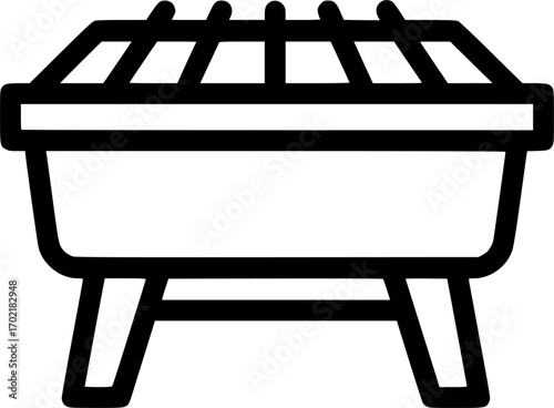 Mangal grill outline icon vector
