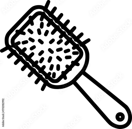 Hairbrush outline icon vector
