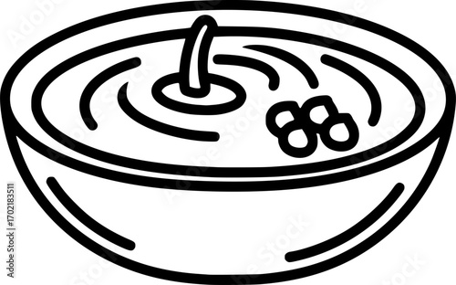 Hummus bowl outline icon vector
