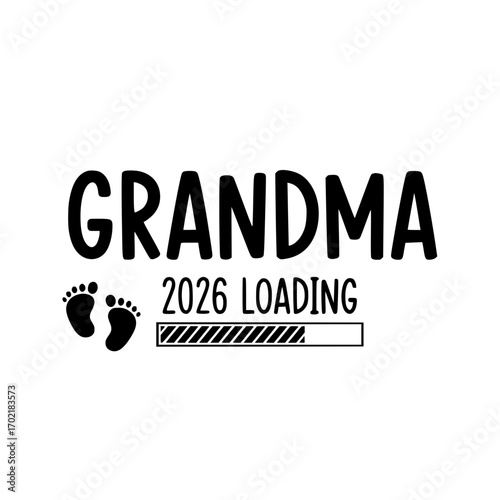 A heartwarming announcement reveals the joyous anticipation of becoming a grandma in 2026, featuring the iconic loading symbol alongside tiny footprints, symbolizing the exciting journey ahead.
