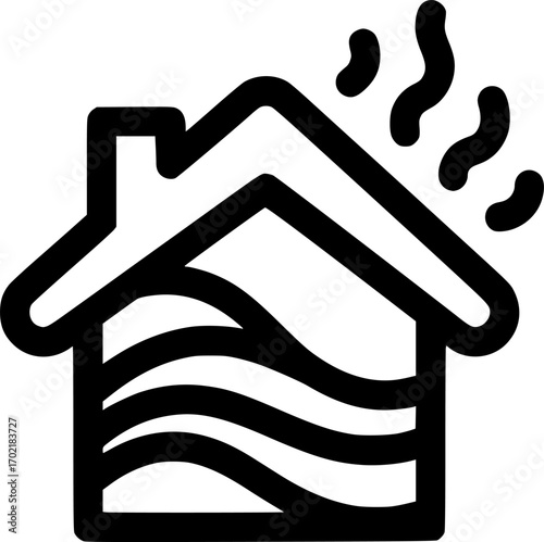 Insulation heat retention outline icon vector
