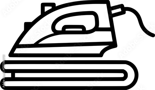 Iron clothes outline icon vector
