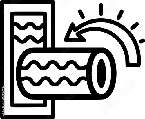Insulation heat retention outline icon vector
