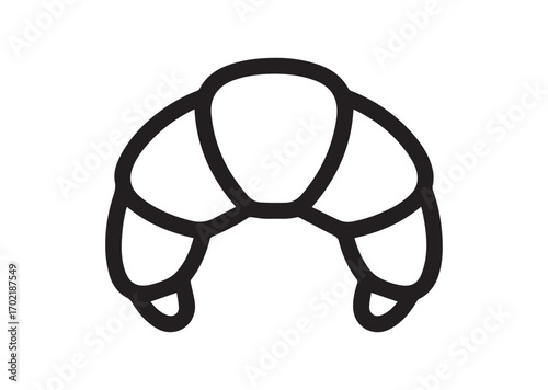 Croissant line art vector