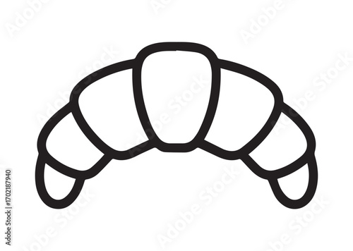 Croissant line art vector