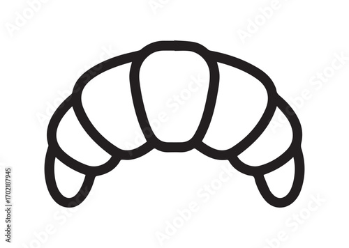 Croissant line art vector