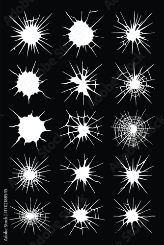 Abstract cracked glass texture with sharp fracture lines, detailed broken surface effect perfect for design and backgrounds.