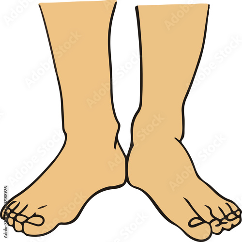 human foots gesture. foot positions. art of human feet Vector icons.