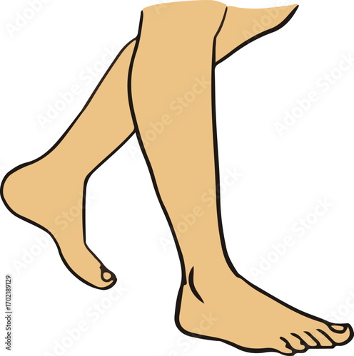 human foots gesture. foot positions. art of human feet Vector icons.