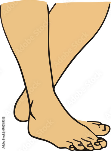 human foots gesture. foot positions. art of human feet Vector icons.