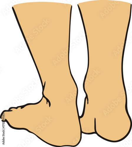 human foots gesture. foot positions. art of human feet Vector icons.