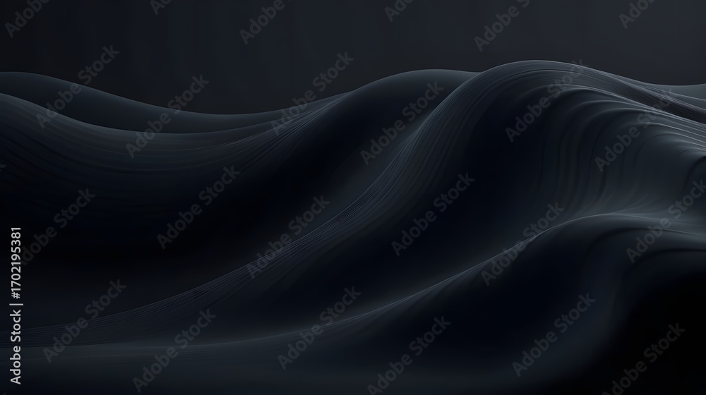 Obraz premium Smooth dark waves flow gracefully in a calming and captivating abstract background illustration rende.