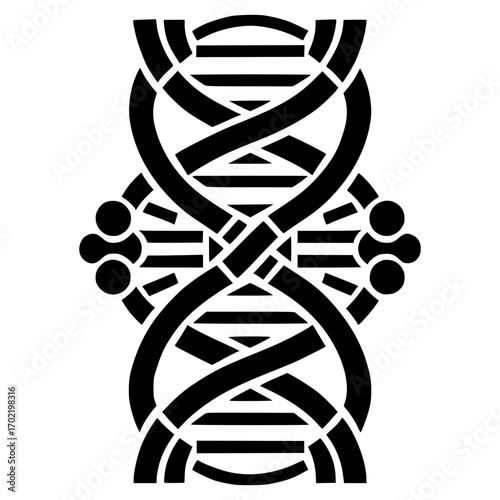 Geometric abstract vector image illustration of a DNA molecule