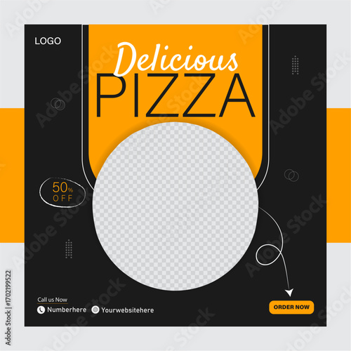 Restaurant Pizza Social Media Post Design