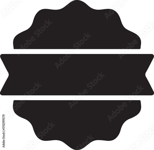 Badge silhouette vector icon for award, achievement, honor, recognition, and emblem design use.