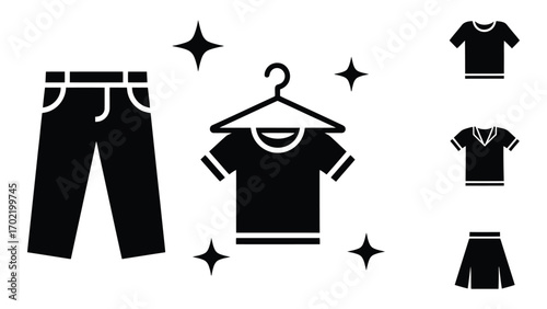 Clean clothes isolated on white background flat icon