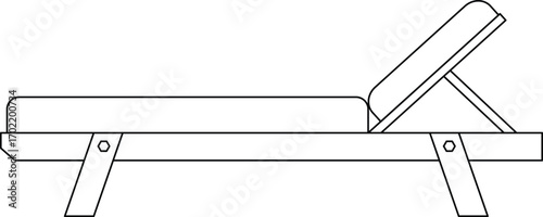 Sun Lounger Cushion Outline Icon Illustration on Transparent Background