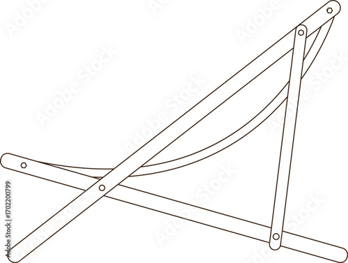 Sun Lounger Outline Icon Illustration on Transparent Background