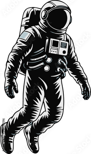 Astronaut Floating In Space Black And White космонавт spaceman