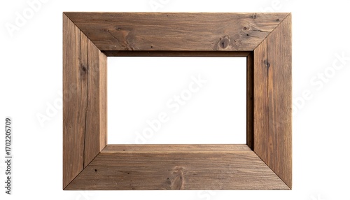 Wooden picture frame, neutral background