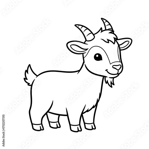 Goat cartoon coloring picture