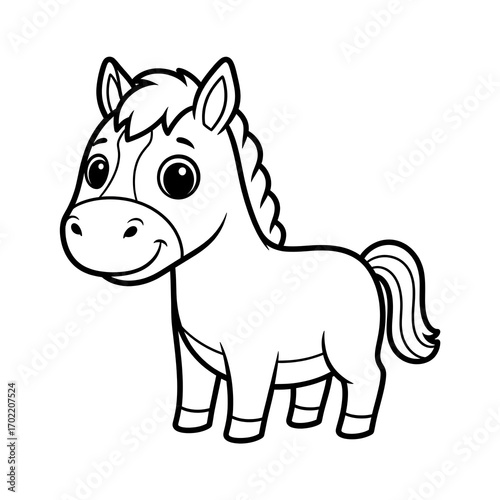 Horse cartoon coloring