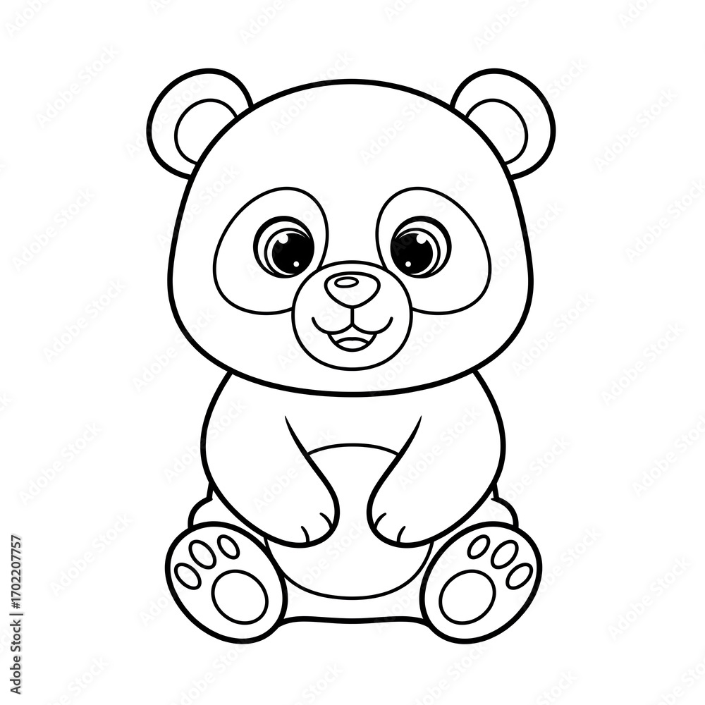 Fototapeta premium Panda cartoon coloring page