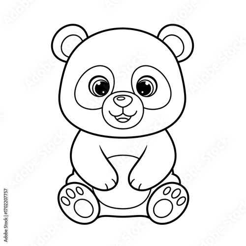 Panda cartoon coloring page