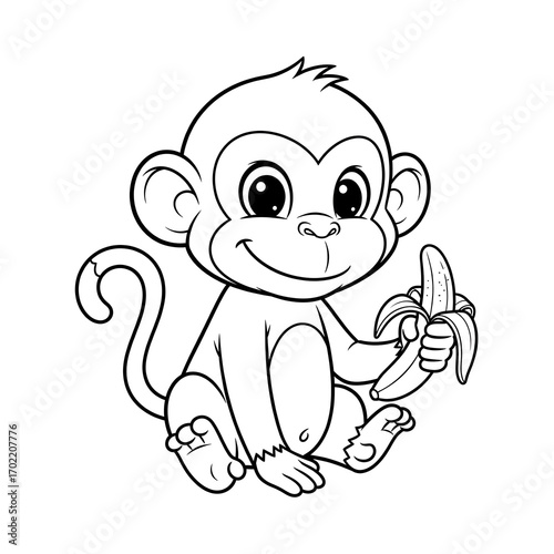 Monkey cartoon coloring page