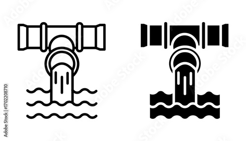 waste water Icon set .Symbol isolated white background. vector illustration. color editable.