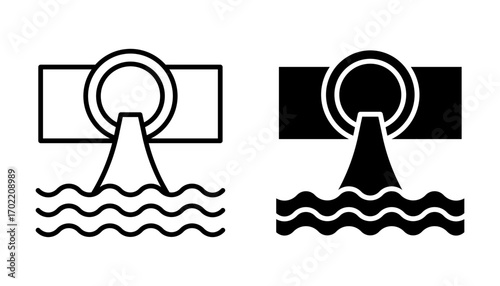 waste water Icon set .Symbol isolated white background. vector illustration. color editable.