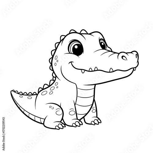cartoon crocodile coloring picture 