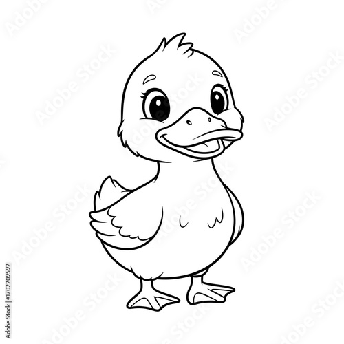 Cartoon coloring picture duck