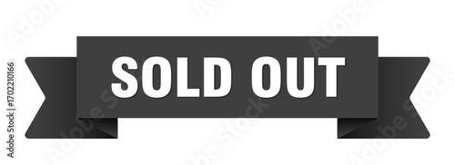 sold out ribbon isolated on transparent background. sold out ribbon