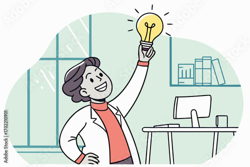 business people working, with office supplies around	
