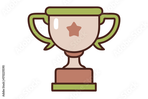 gold cup isolated on white background