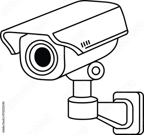 CCTV security camera vector illustration, surveillance technology design, monitoring device icon, video recording equipment, safety protection system, privacy observation, electronic security symbol