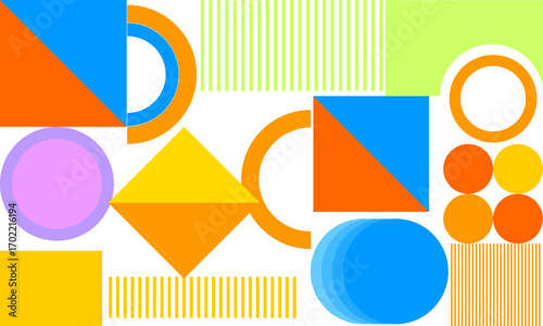 geometrics shapes multi color pattern textures funny style abstract background