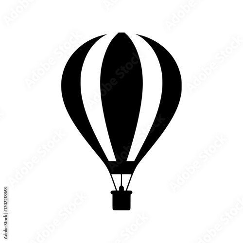 Dynamic hot air balloon silhouette symbolizing adventure freedom and exciting travel journeys