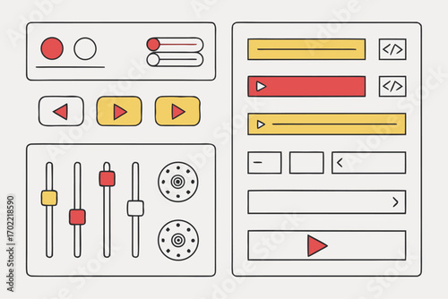 Modern user interface elements vector kit