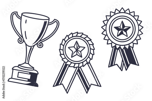gold silver and bronze awards