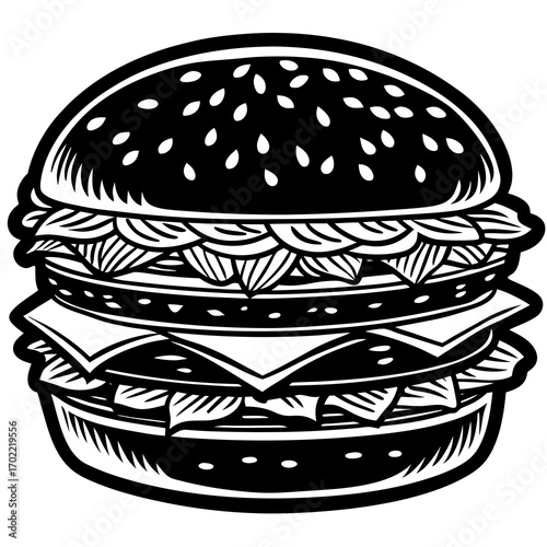  double cheeseburger vector
