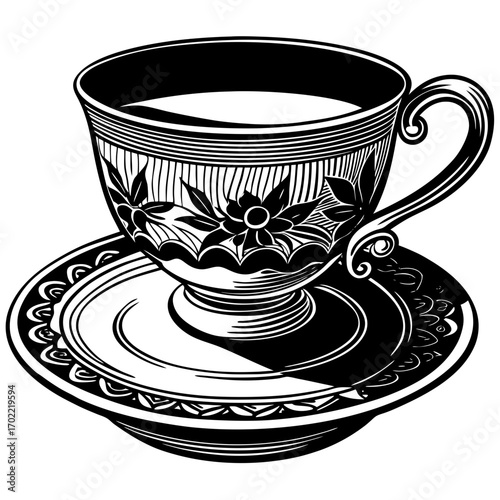  tea cup with saucer shadow victor