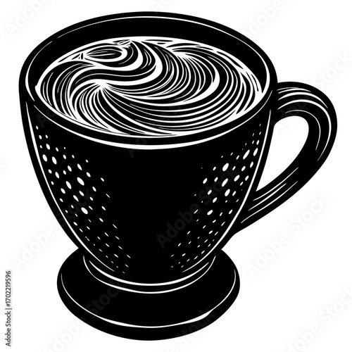 cappuccino mug silhouette black 
