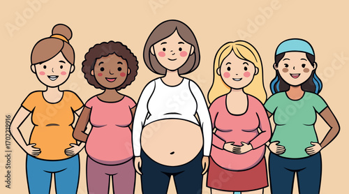 Diverse Women, Cartoon Characters, Happy Women, Animated Diversity, Inclusive Art, Cartoon Style, Joyful Diversity, Diverse Characters, Women Art, Cartoon Joy

