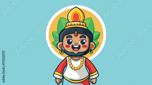 Divine Character Art – Spiritual, God, Mythological, Hindu, Ganesha, Krishna, Divine, Ethereal, Holy, Sacred, Cartoon, Cultural, Traditional, Spiritual, Deity, Artistic, Symbolic, Blessing

